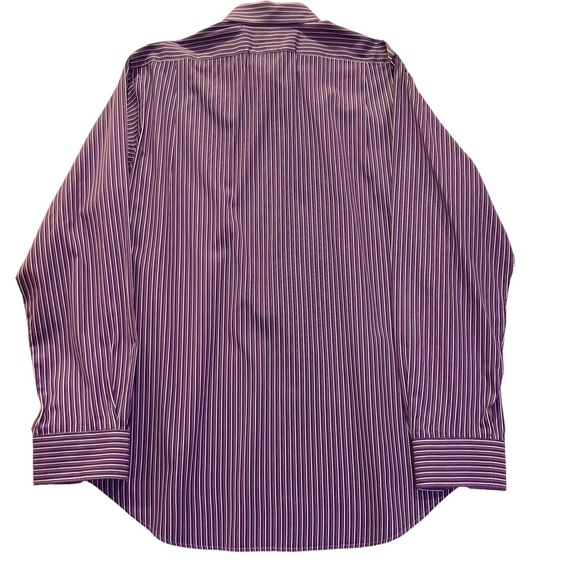 Ralph Lauren Polo Shirt Long Sleeve Purple Striped Classic Fit 16/34-35 - Picture 4 of 7